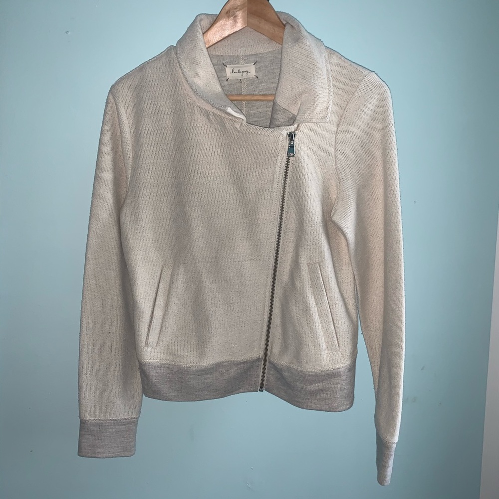 Lou and Grey grey and cream soft zip up jacket